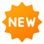 An icon that says New! in a star shape